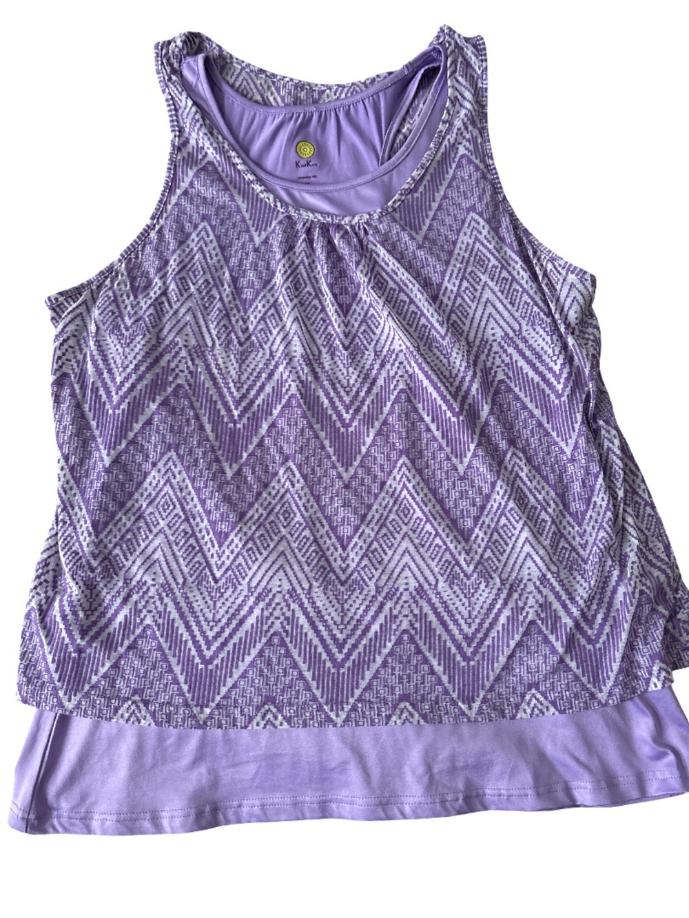Kiwi Kate Purple Chevron Layered Tank Top